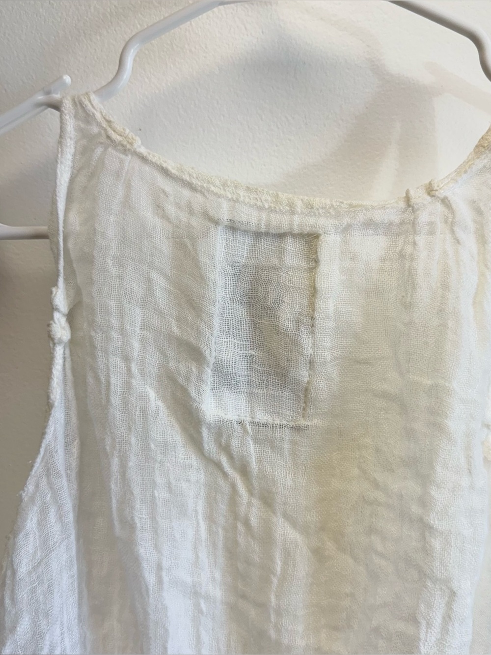 Magnolia Pearl Vintage White Cotton Gauze Ribbon Cinch Tank Top One Size - Picture 11 of 11